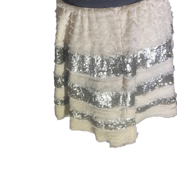 Free People cream colored skirt with lace and sequins.  Size M. Gorgeous - Picture 8 of 14
